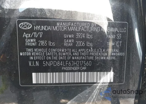 2018 Hyundai Elantra Sel from USA, damaged, VIN 5NPD84LF6JH217560